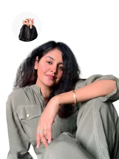 A guide showcasing frizz-taming hairstyles, including sleek updos, braided looks, and curly styles, paired with Hair Haux Extensions for added volume and length